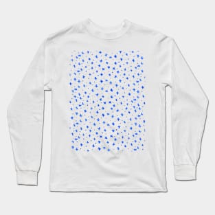 Snowflakes and dots - blue Long Sleeve T-Shirt